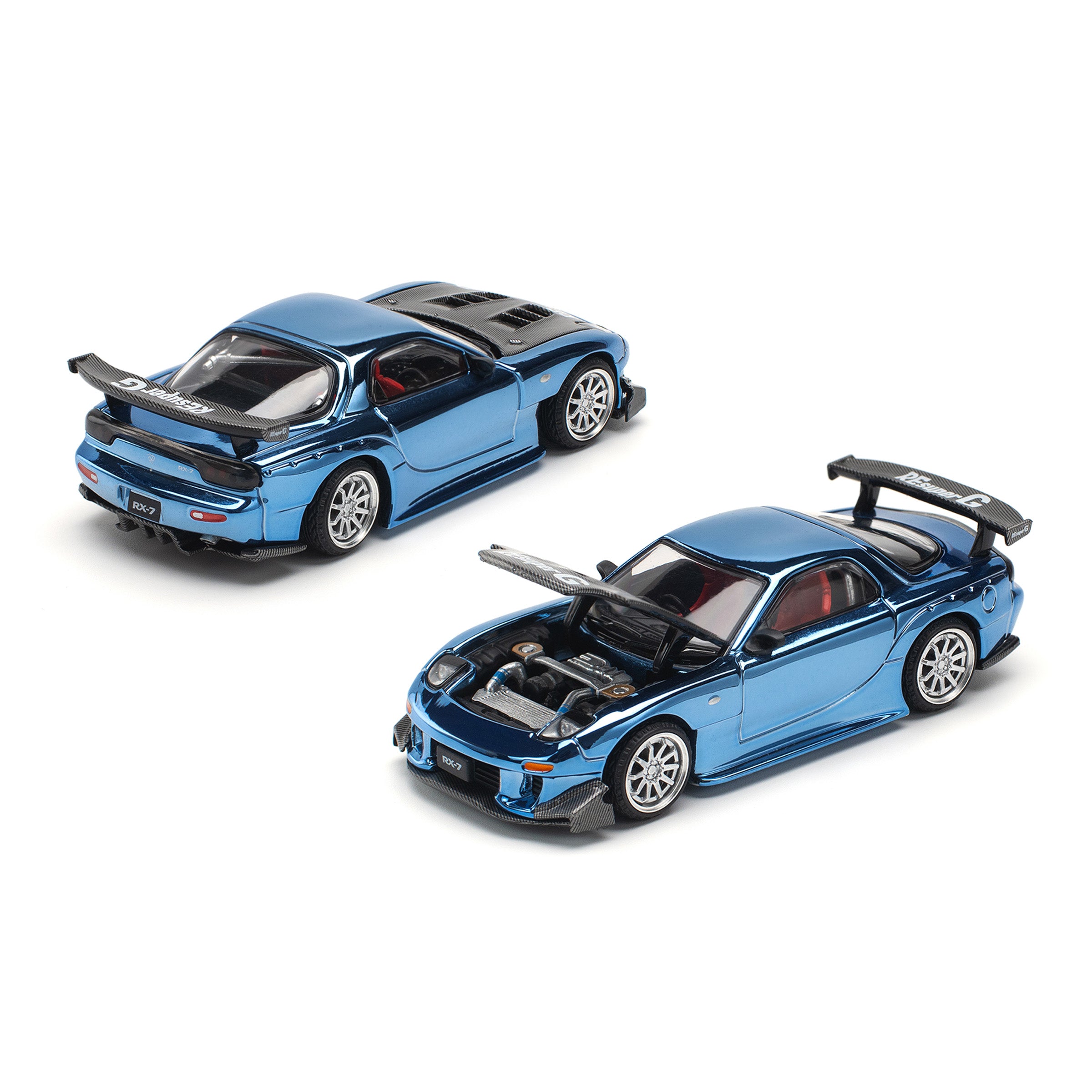 MAZDA RX7 RE-AMEMIYA WIDEBODY BLUE CHROME PR640223 by Pop Race