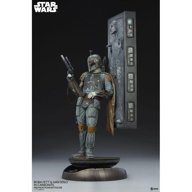 BOBA FETT AND HAN SOLO IN CARBONITE Premium Format™ Figure By Sideshow Collectibles