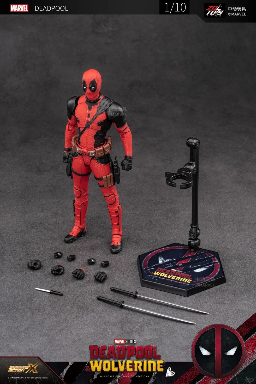 ZD Toys 1/10 Deadpool Action Figure