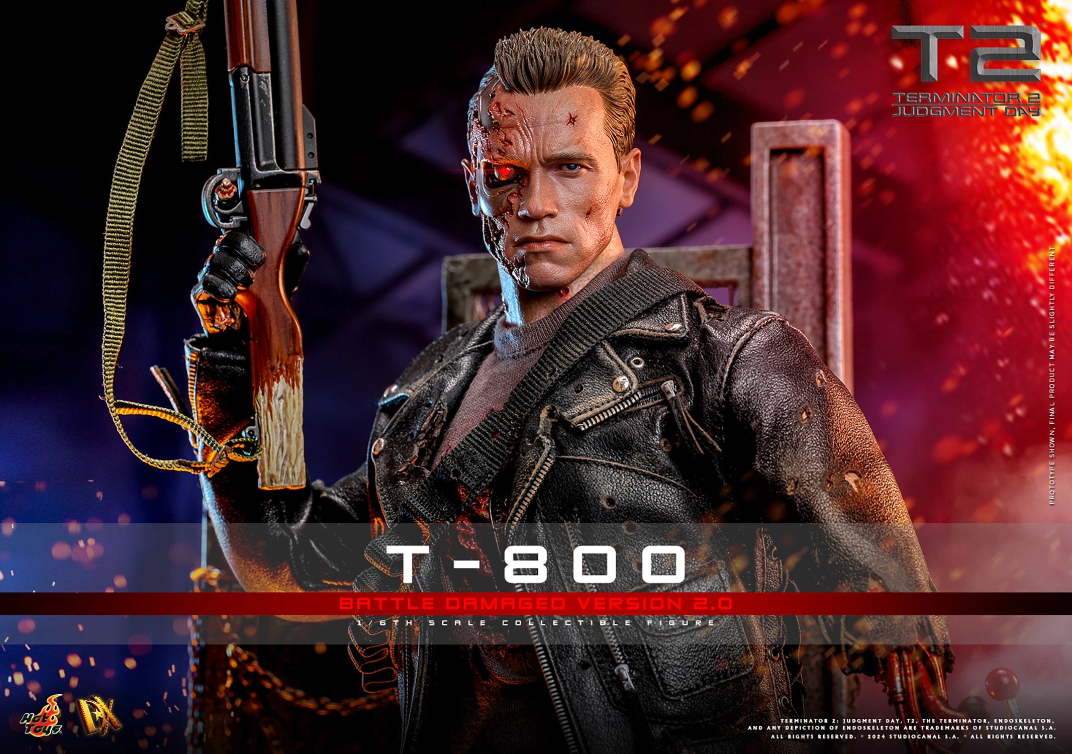 T-800 (BATTLE DAMAGED VERSION 2.0) Sixth Scale Figure by Hot Toys